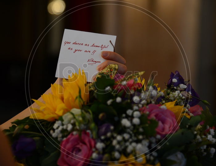 Flower Bouquet With a Note