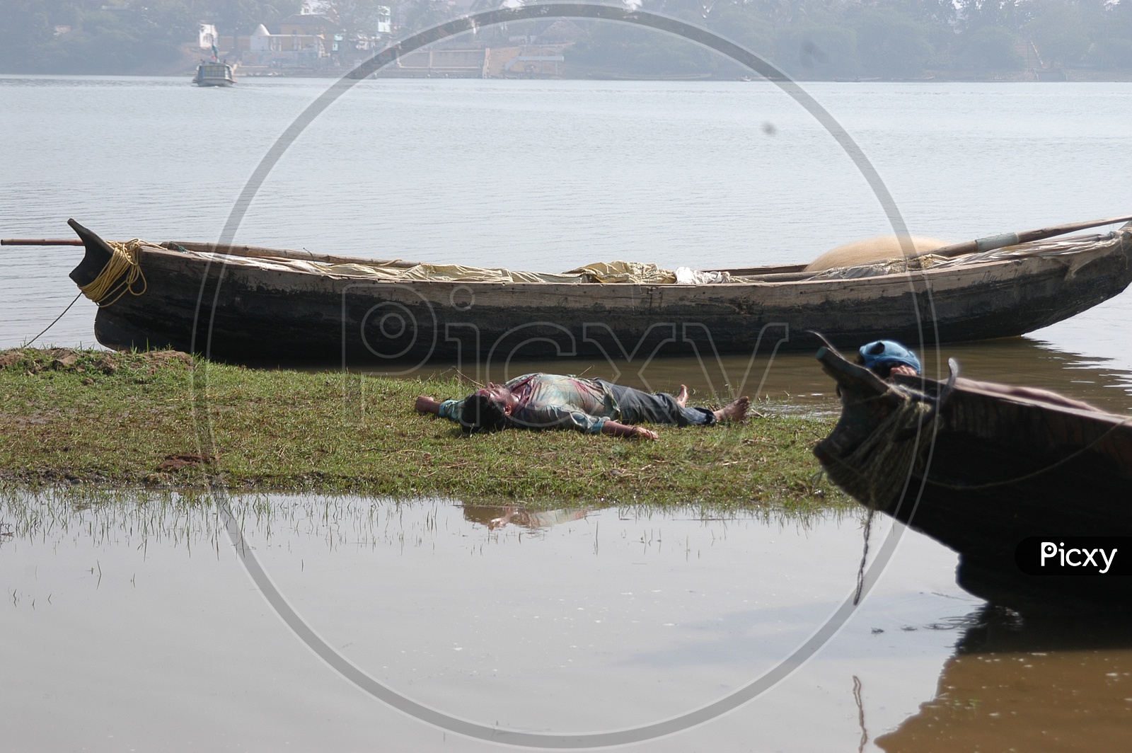 Drowned Man on Godavari River Bank