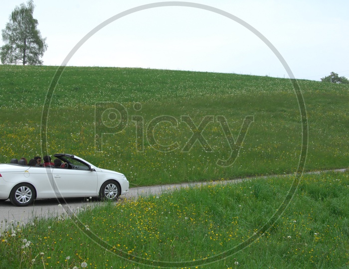 Image of Car Moving On Swiss Alps-YF584768-Picxy