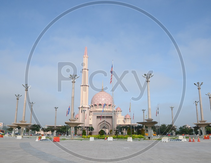 Pink Mosque Or Putra Mosque in Malaysia