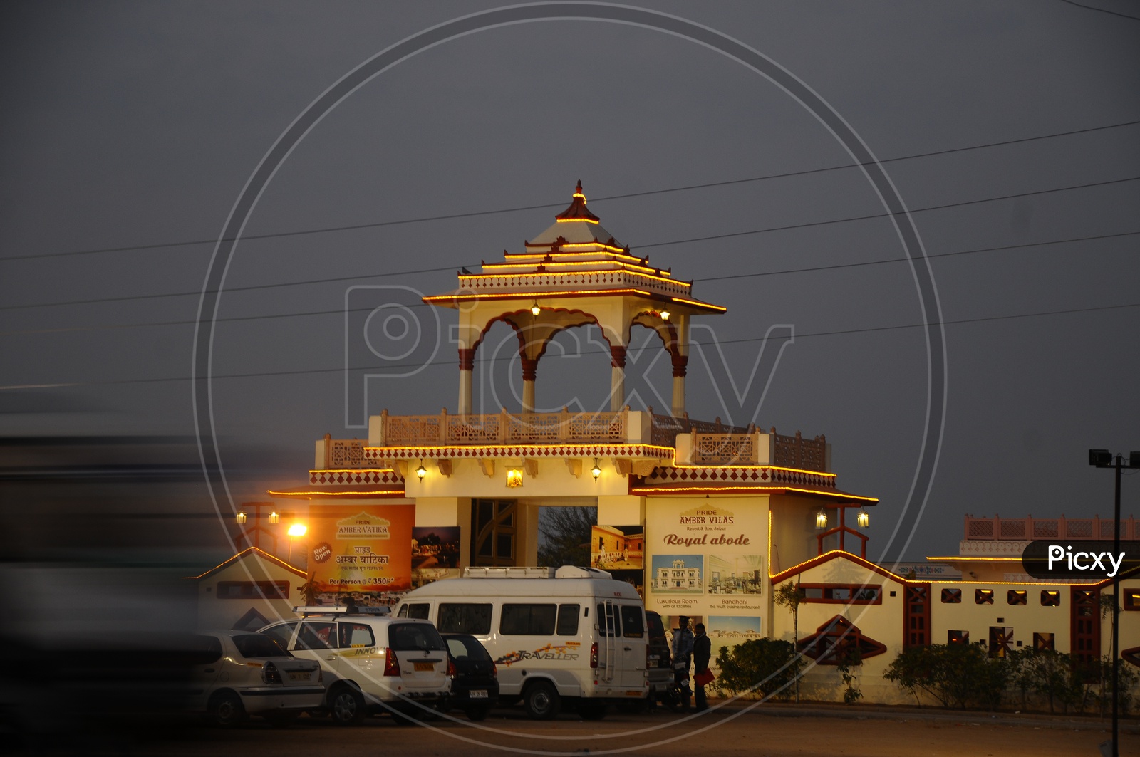 Amer Villas Entrance Arch with Night Lights  In Jaipur