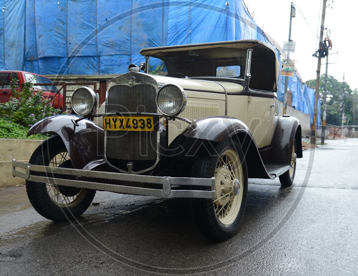 Ford Vintage Car Parked On Road