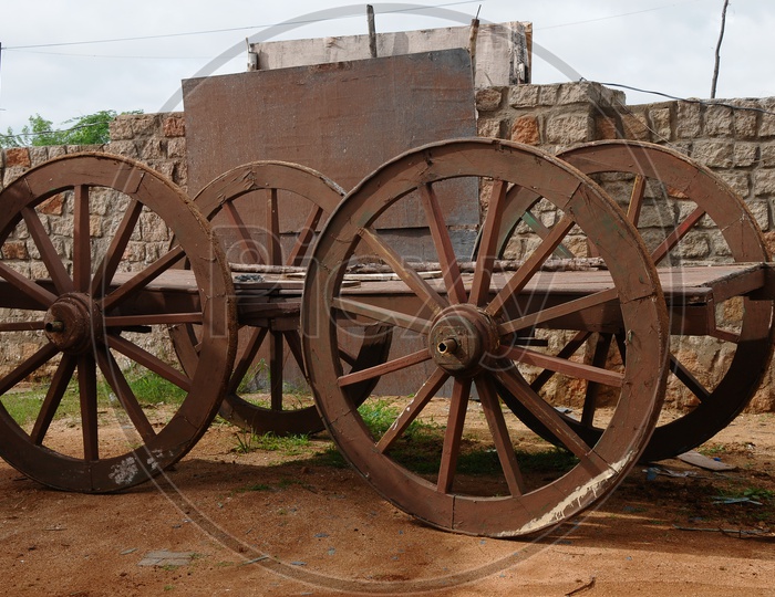 Bullock Carts In an Rural Village house Compound