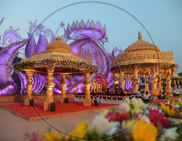 Indian Hindu  Wedding Stage Decoration And Designs