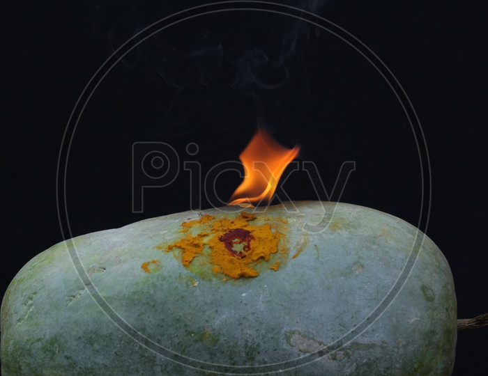 Dhisti Gummadikaya or Evil eye eradication Ritual With Pumpkin And Camphor