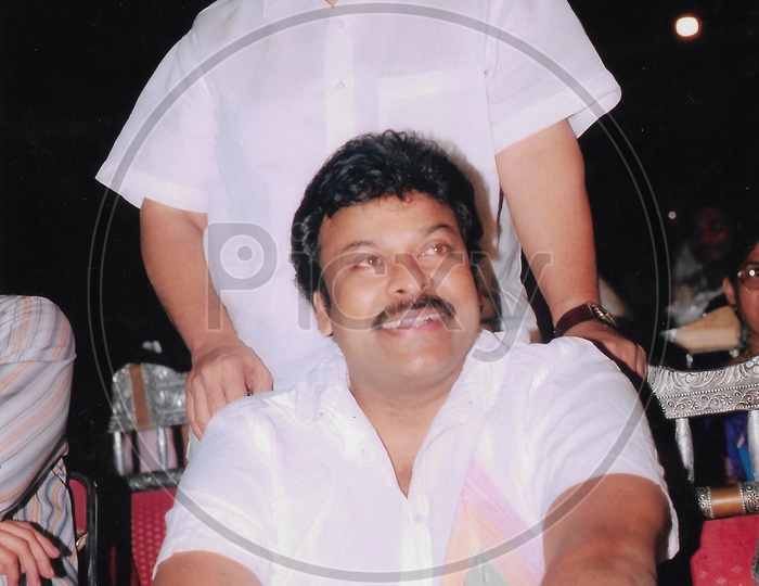 Telugu Film Actor Chiranjeevi with Film Producer Allu Aravind