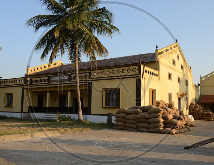 A Rice Mill With Paddy Bags in Rural Villages