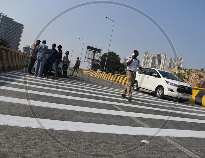 Media or Journalists, GHMC Officials on Biodiversity Flyover which was closed temporarily for Public, 25th November 2019