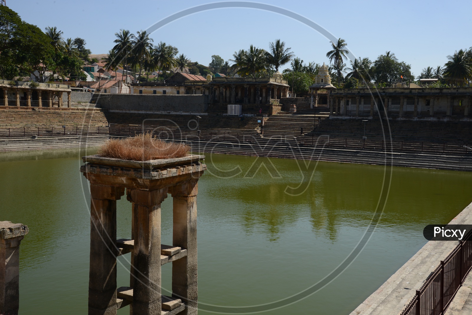 Architecture Of Temple Tank At a Hindu Temple