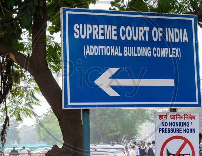 Supreme Court of India sign board