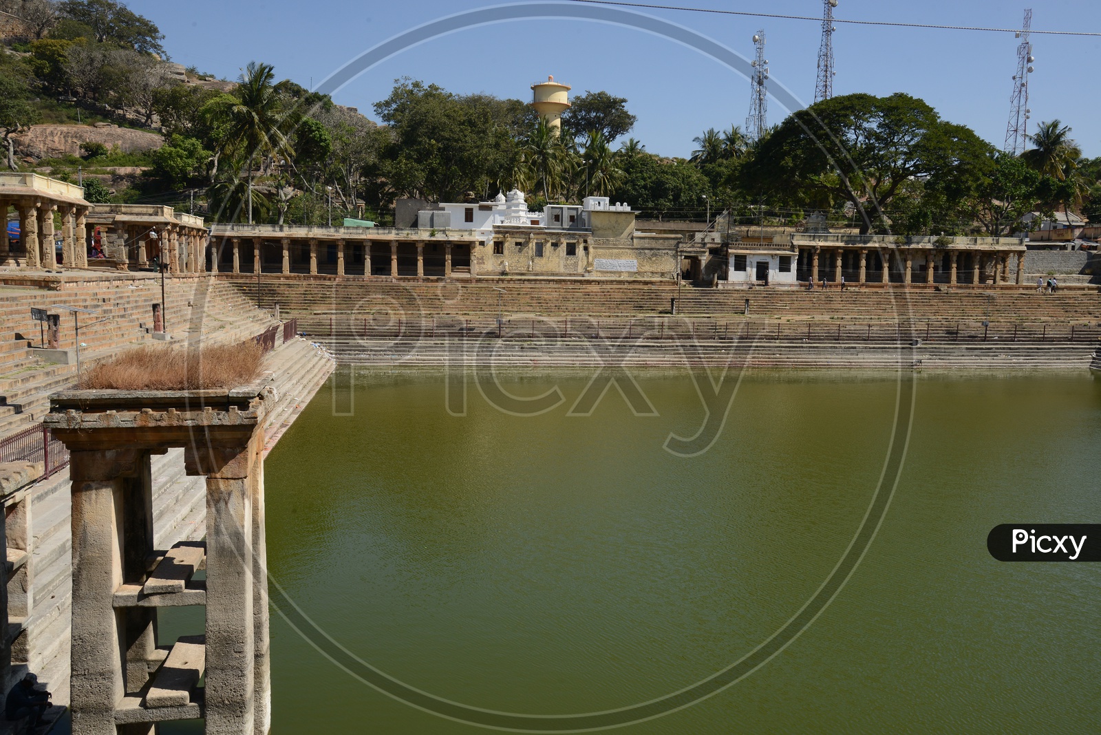 Architecture Of Temple Tank At a Hindu Temple