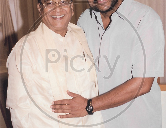 Telugu Film Actor Chiranjeevi with Akkineni Nageswara Rao