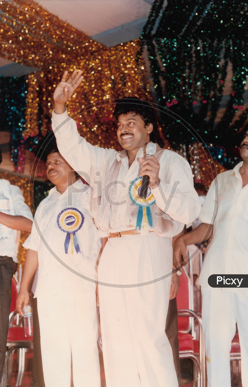 Indian Film Actor Chiranjeevi in a Movie Function