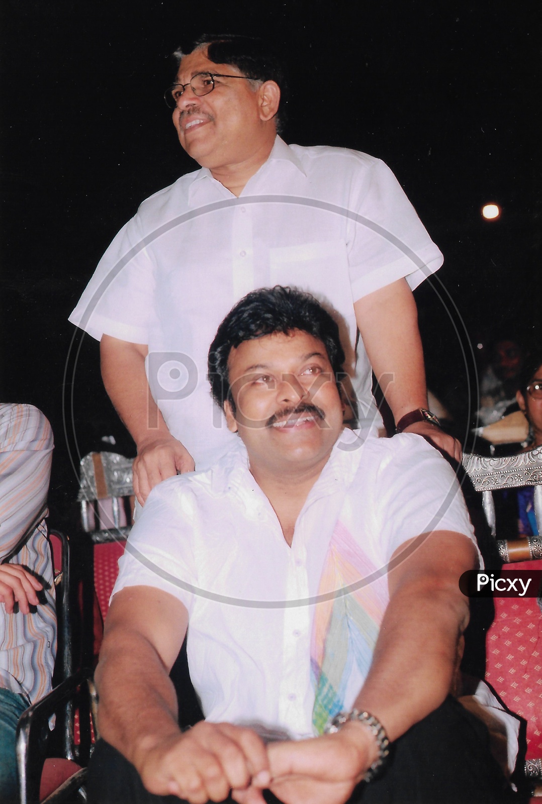 Telugu Film Actor Chiranjeevi with Film Producer Allu Aravind