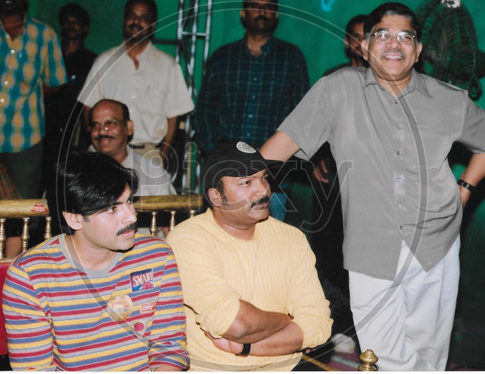 Telugu Film Actor Pawan Kalyan with Allu Aravind