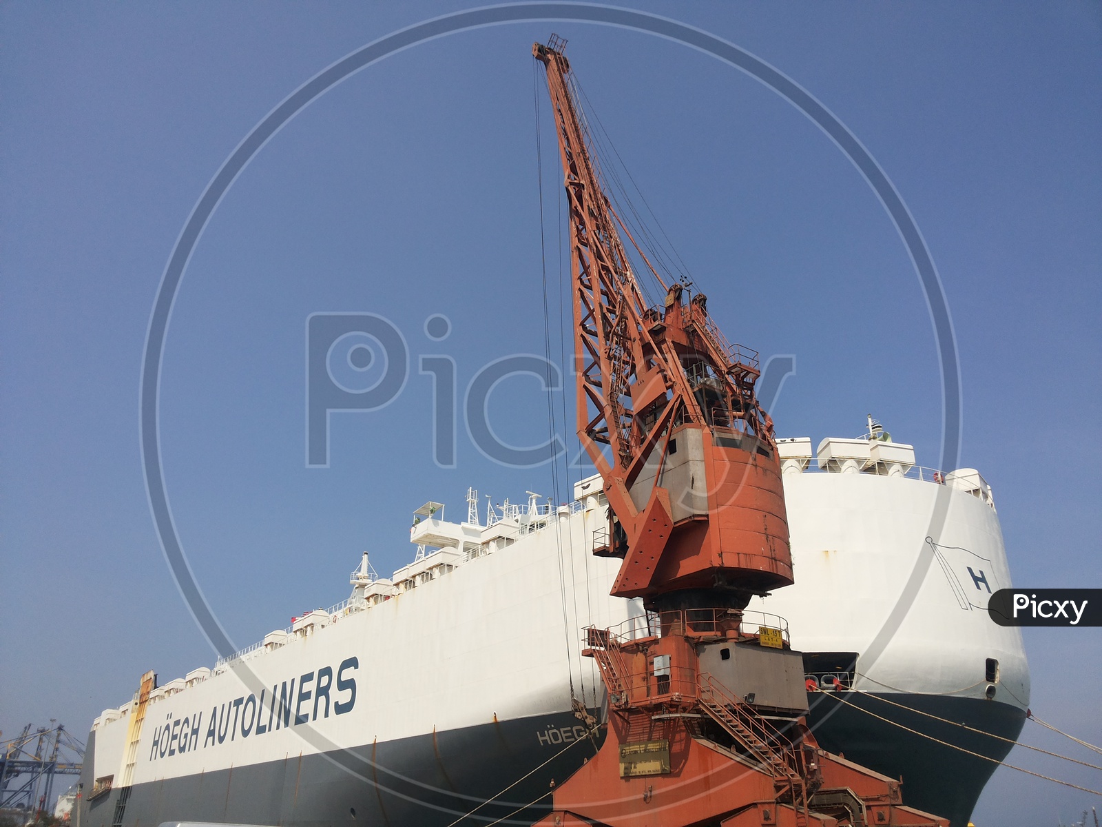 Heavy Cranes And Ships in a Port