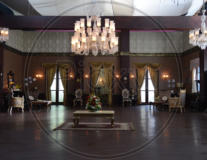 Interior Of an Palace With Elegant Furniture And Chandelier