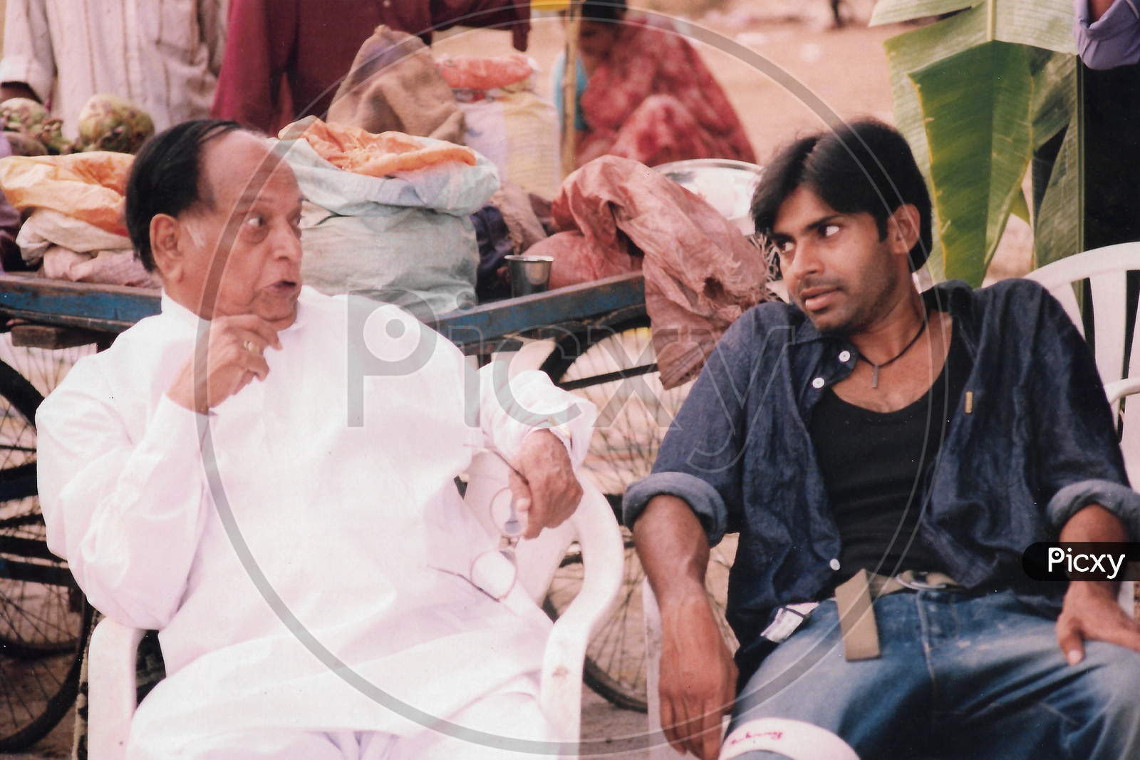 Telugu Film Actor and Comedian Allu Ramalingaiah with Pawan Kalyan