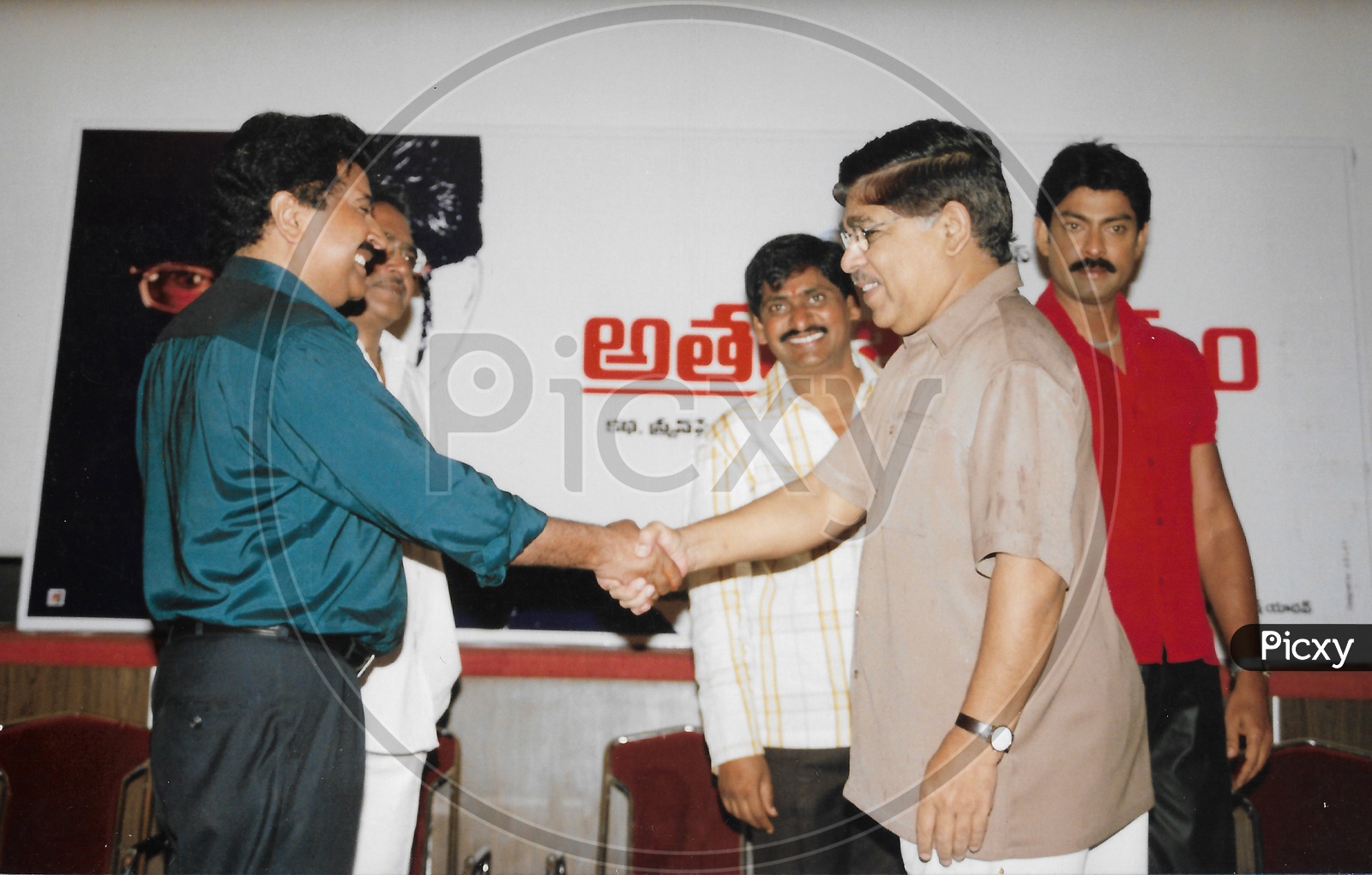 Telugu Film Producer Allu Aravind with Director S. V. Krishna Reddy and Actor Jagapathi Babu
