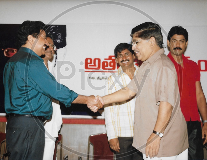 Telugu Film Producer Allu Aravind with Director S. V. Krishna Reddy and Actor Jagapathi Babu