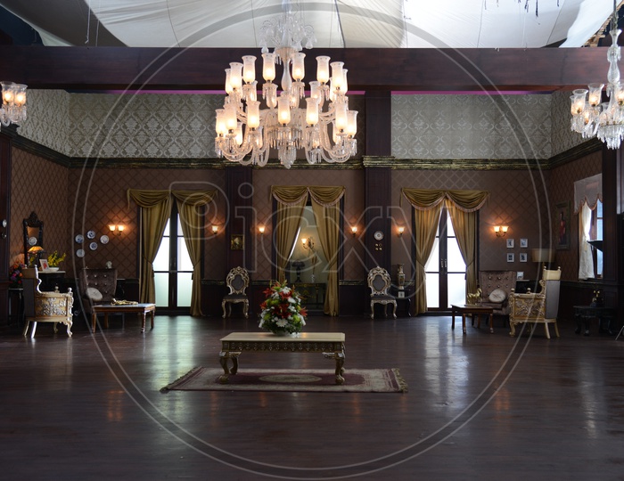 Interior Of an Palace With Elegant Furniture And Chandelier