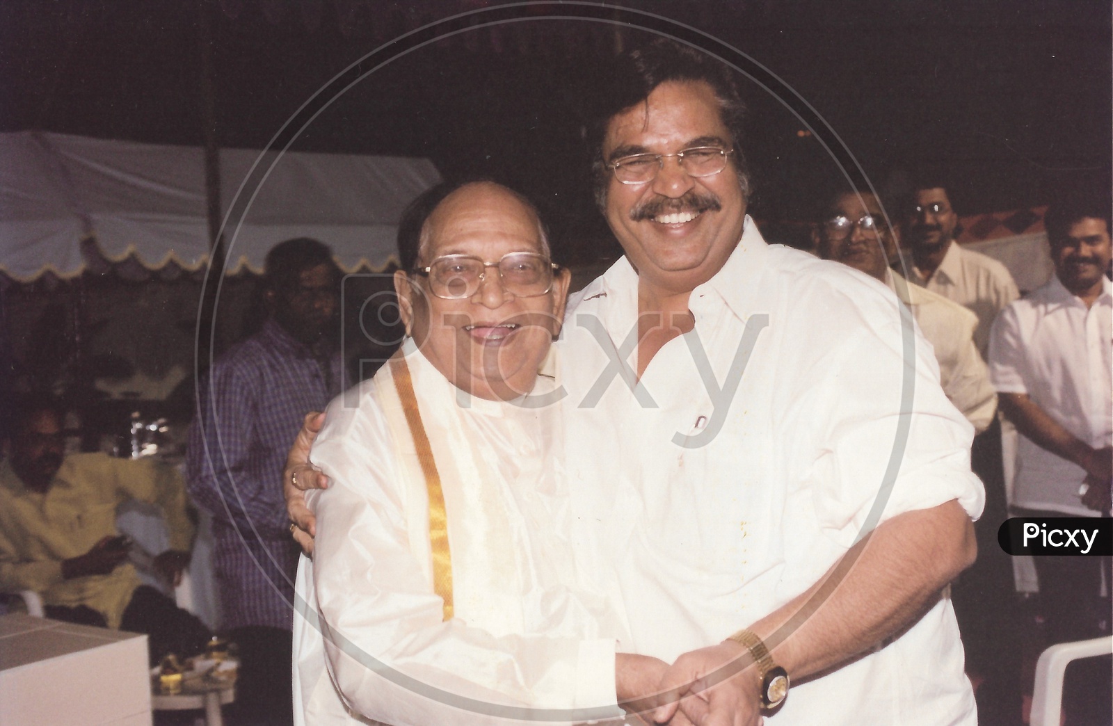 Telugu Film Actor and Comedian Allu Ramalingaiah with Director Dasari Narayana Rao