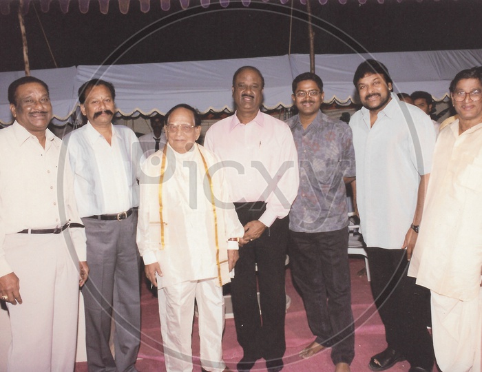 Telugu Film Actor and Comedian Allu Ramalingaiah with Chiranjeevi