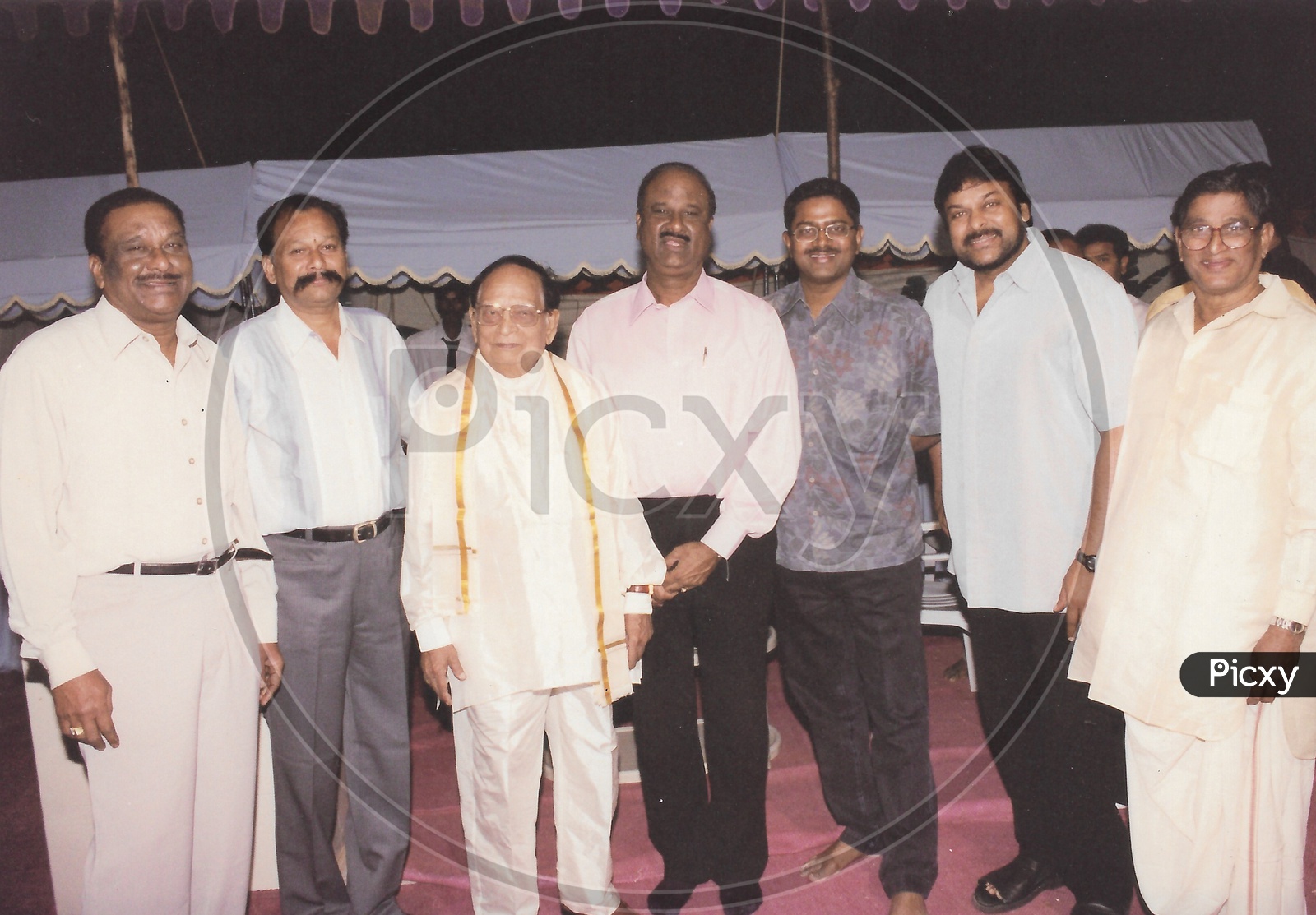 Telugu Film Actor and Comedian Allu Ramalingaiah with Chiranjeevi
