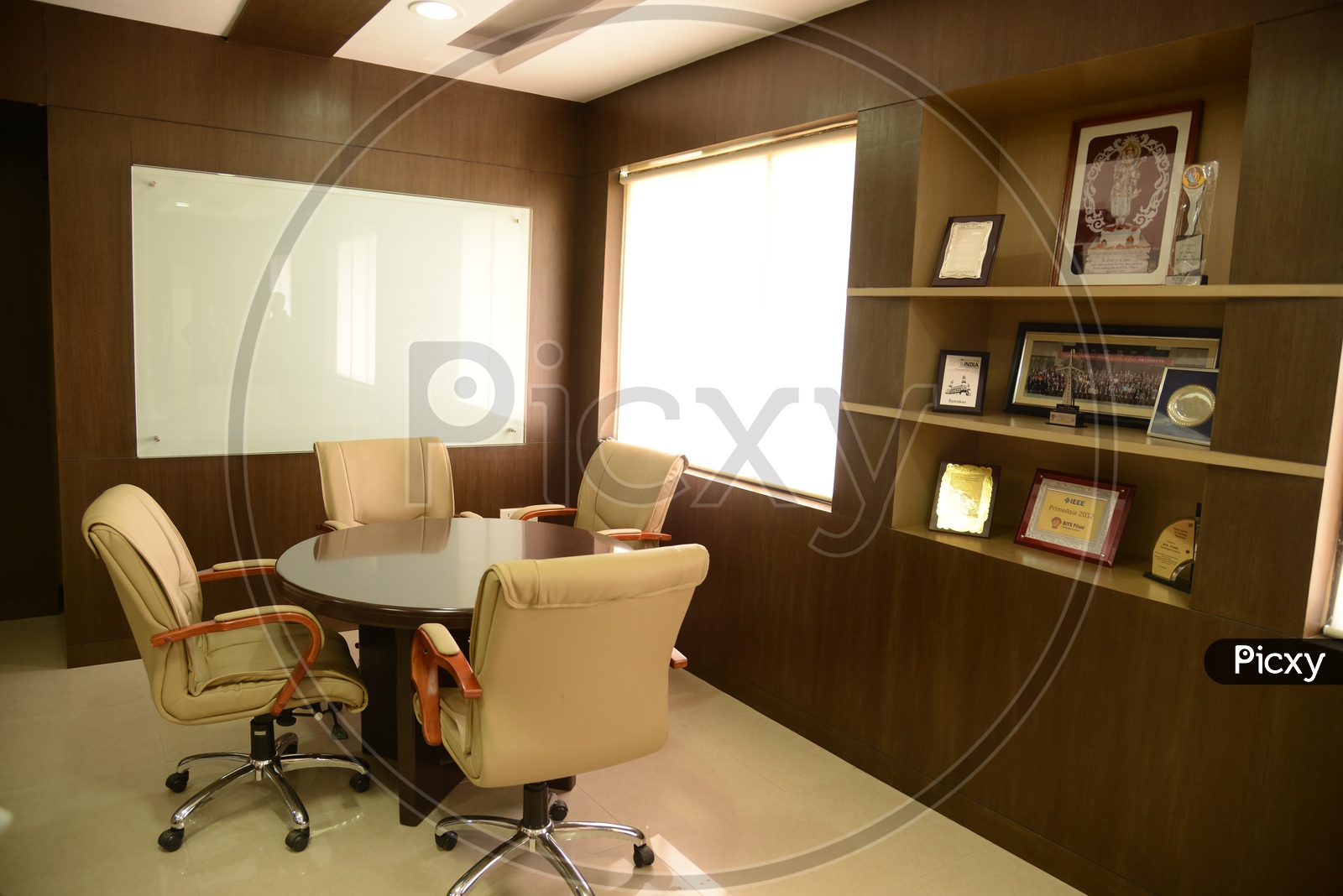 Office Room With Interior And Elegant Furniture