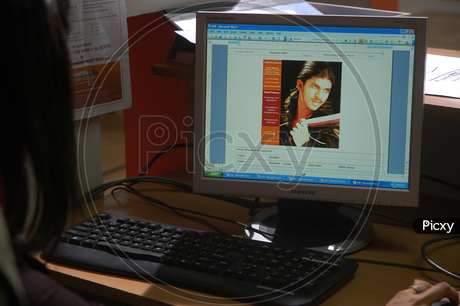 Desktop Computer  Screen  With a Photo Display