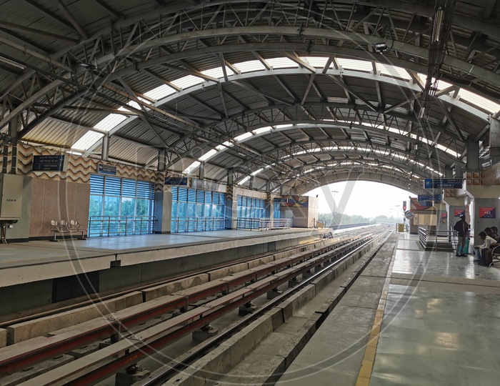 Metro Station With Track And Roof View in Kolkata