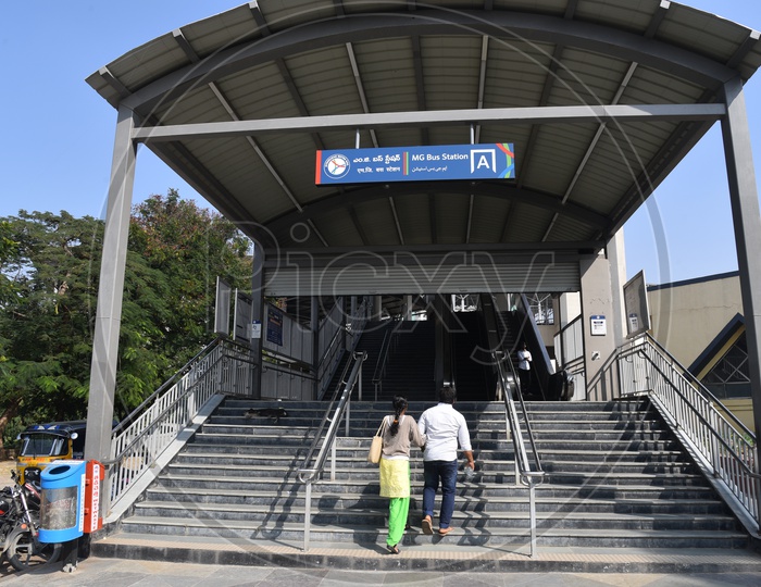 MG Bus Station Metro Station Entrance From MGBS  in Hyderabad