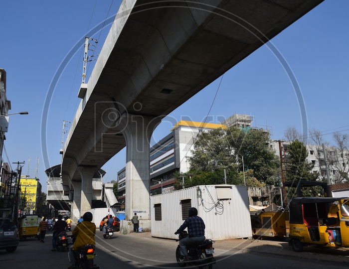 Metro Track At  Kachiguda In Hyderabad