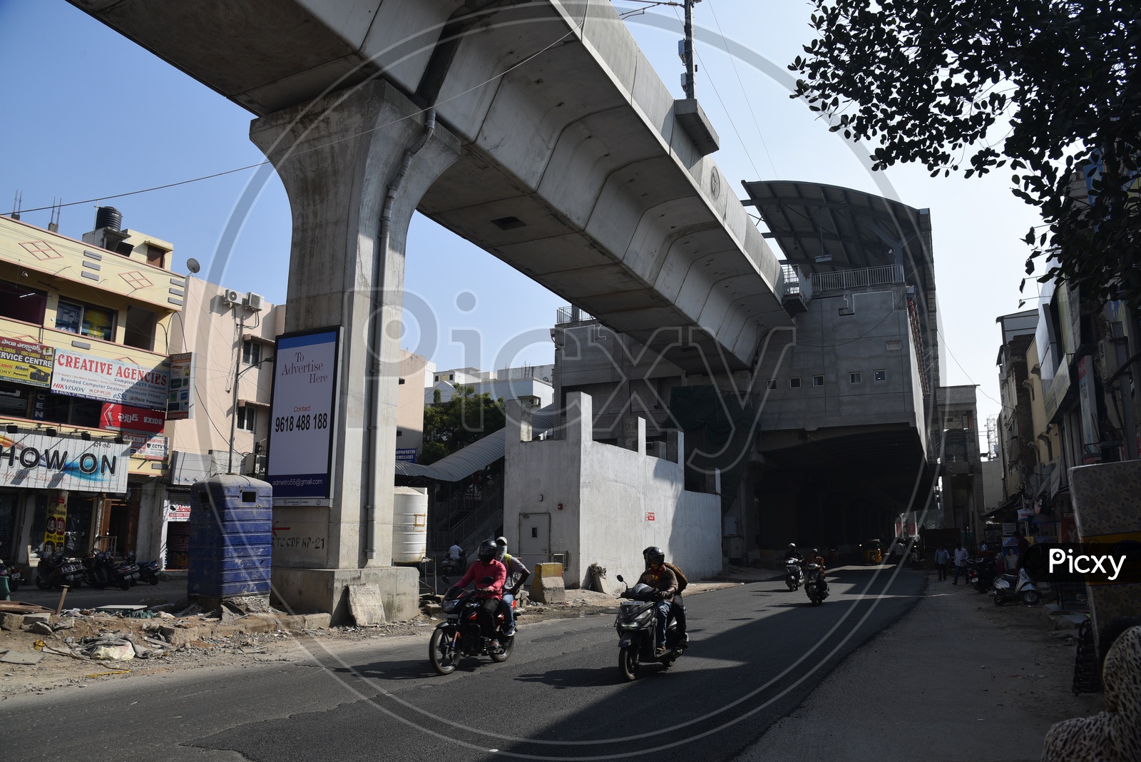 Metro Station S=Construction At Chikkadpally in Hyderabad