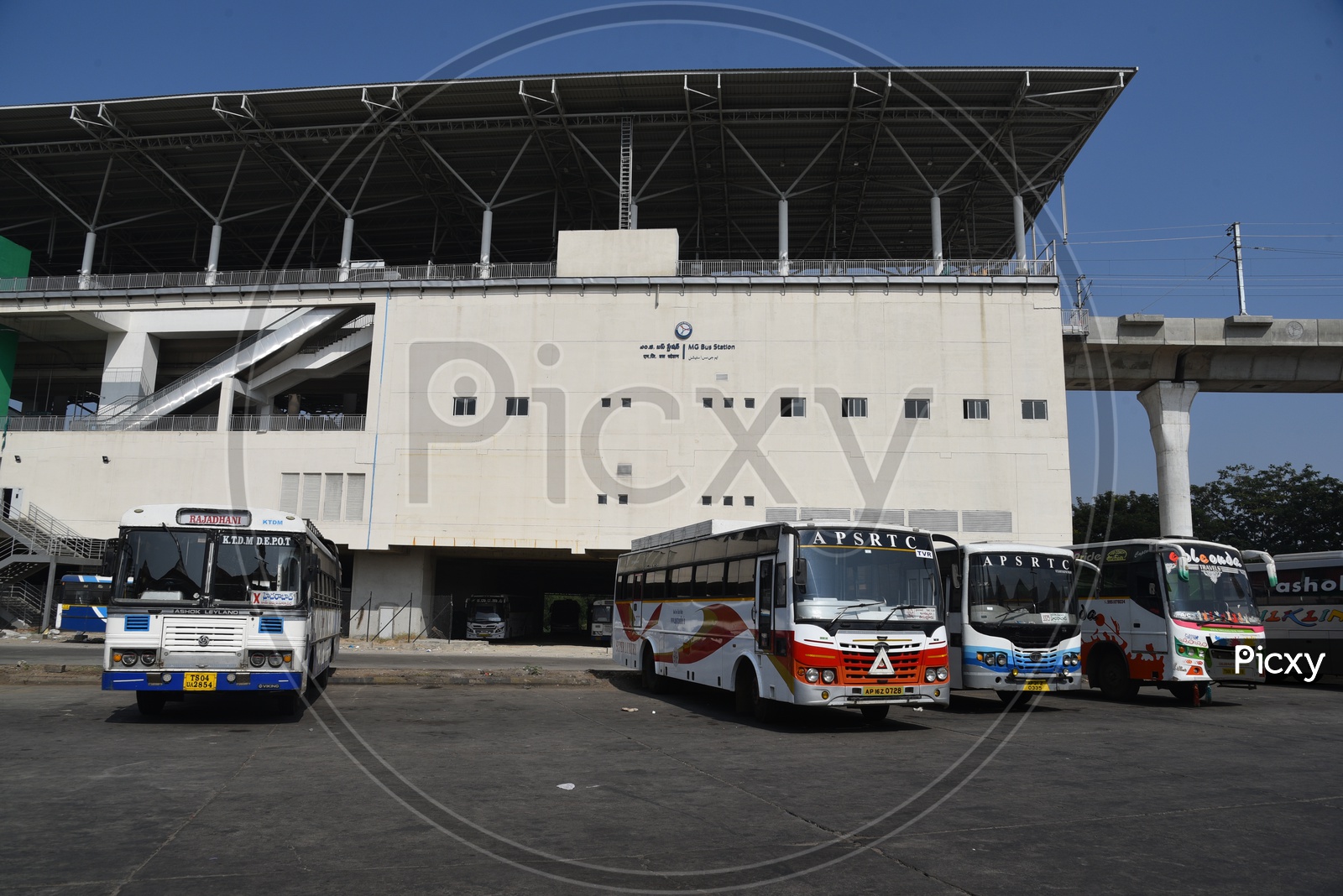 APSRTC Buses Parked at MGBS Bus Station in Hyderabad