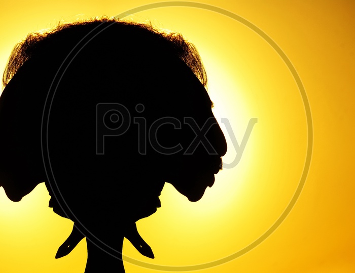 Silhouette of an Old Man Cartoon Forming a Background