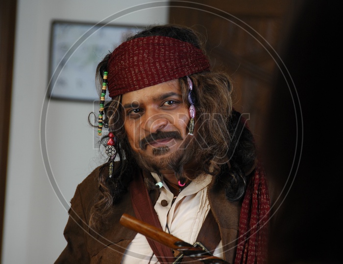 Tollywood Comedian Ali In Pirates of Carrabian Getup in a Movie Working Stills