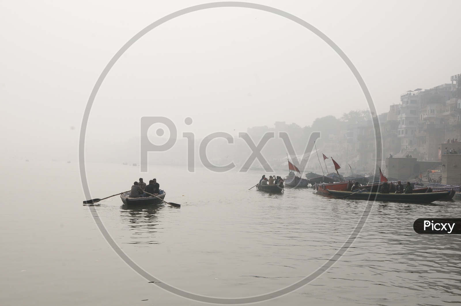 Boats on Ganga River in Varanasi