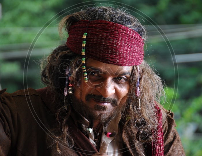Tollywood Comedian Ali In Pirates of Carrabian Getup in a Movie Working Stills