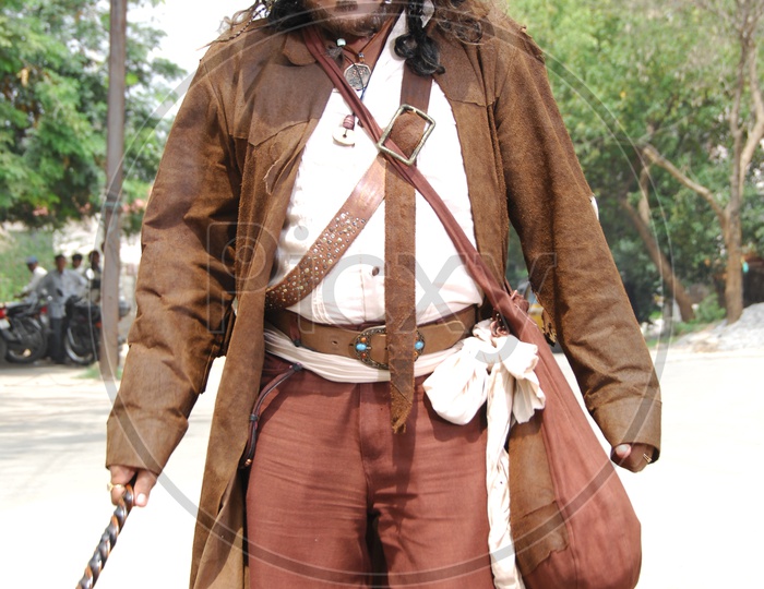Tolywood Comedian Ali In Pirates Getup In Movie Working Stills