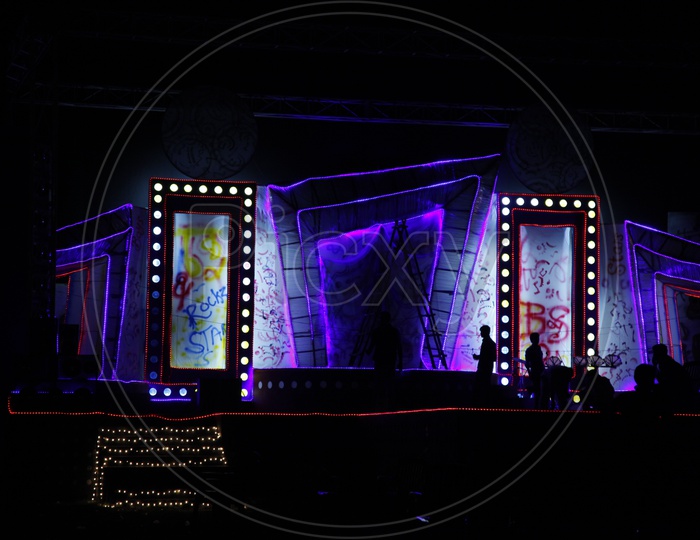 Live Concert Stage With neon Lights