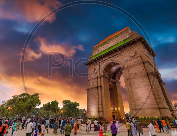 India Gate during sunset