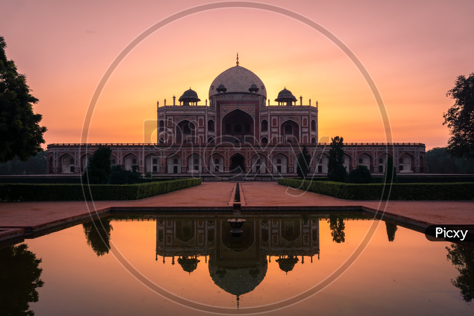 Humayun's Tomb, an epitome of Mughal architecture at sunrise