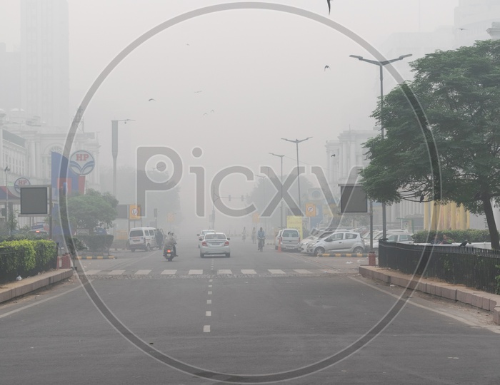 Hazy morning due to Pollution(smog) at severe level in Delhi NCR after Diwali