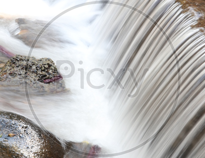 Long Exposure Shot of An Water Stream With Smooth And Silky Texture Of Flowing