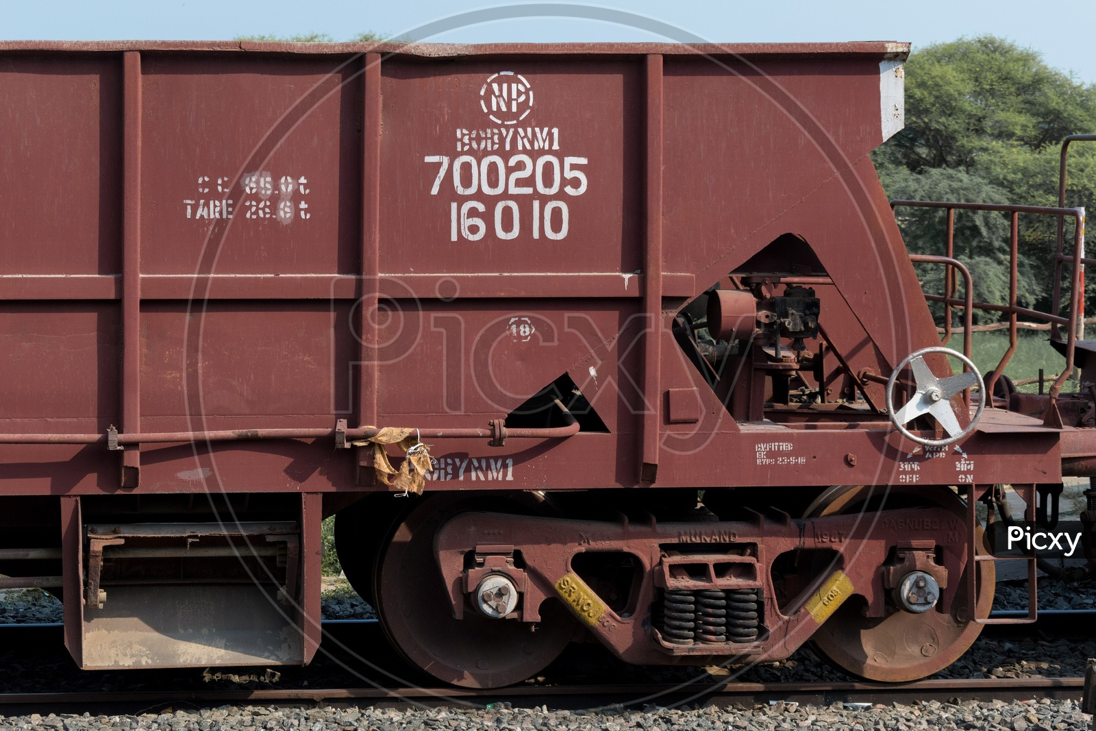 Goods train on the rail track