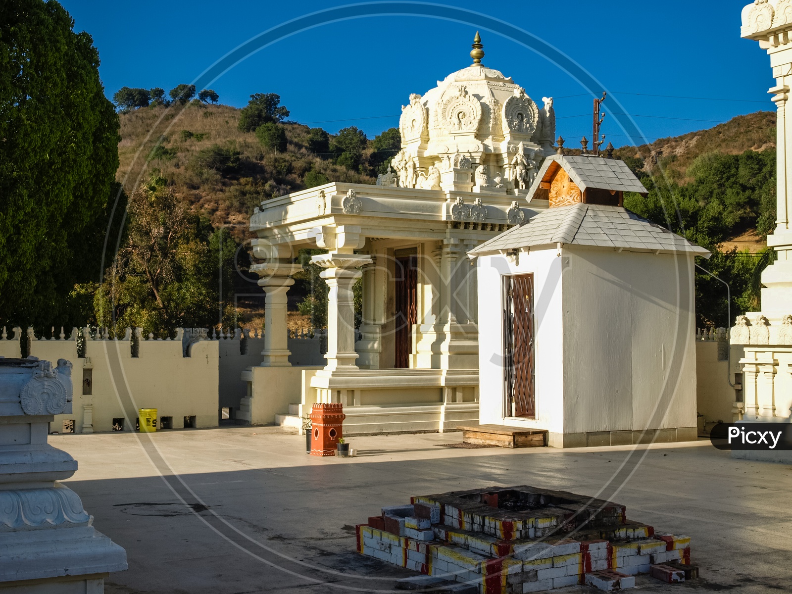 Malibu Hindu temple on the hills, California, USA