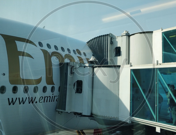 Passengers Boarding Emirates Flight