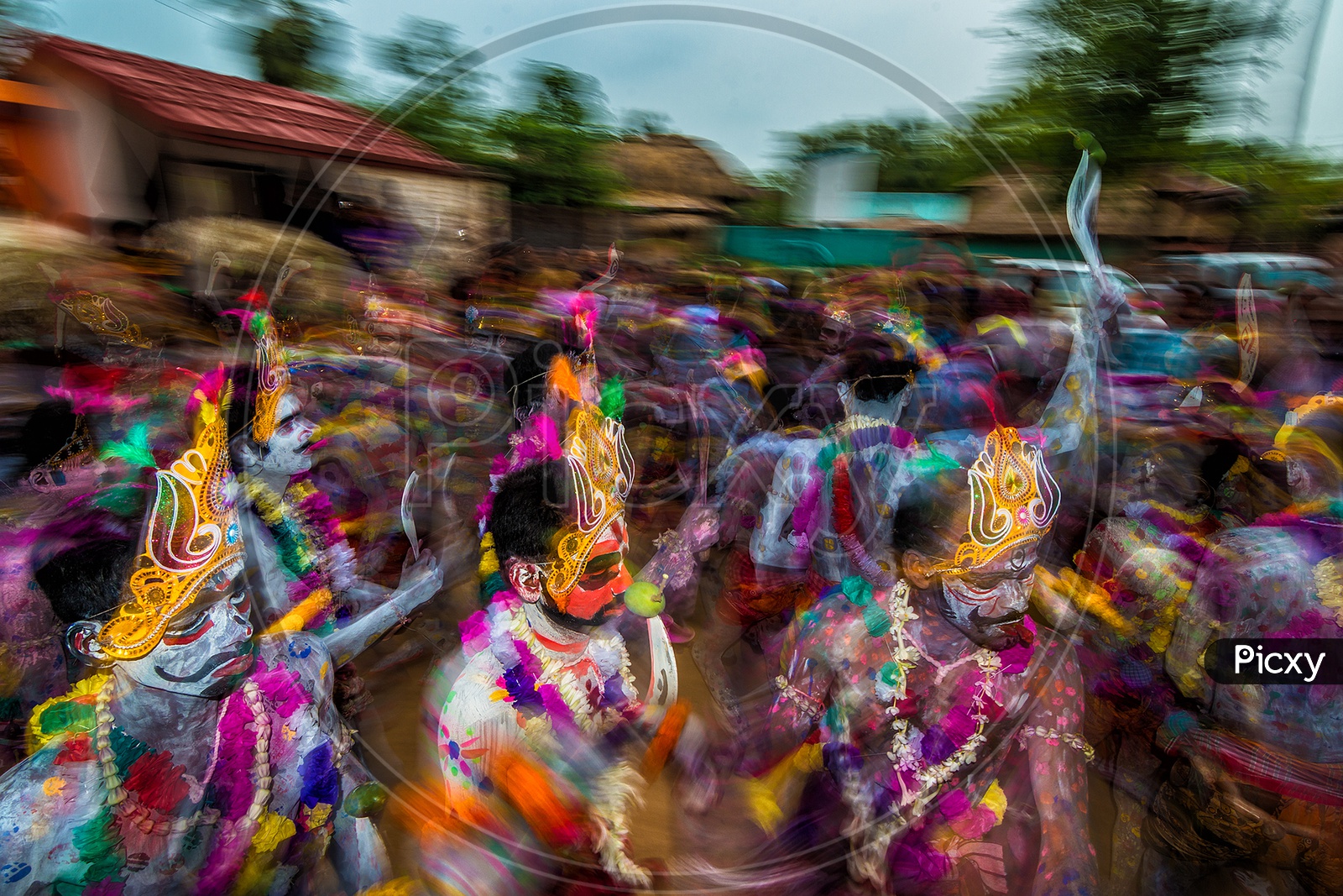 Colourful Hindu Gajan Dance