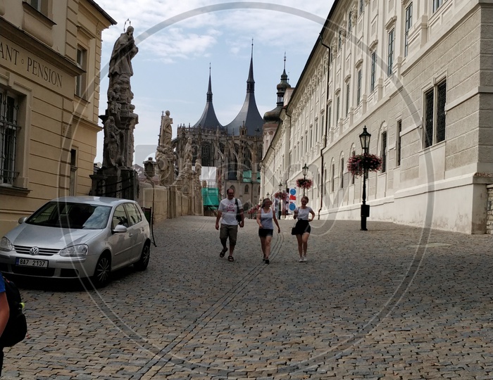 Streets of Prague City With Roads And Castles Views